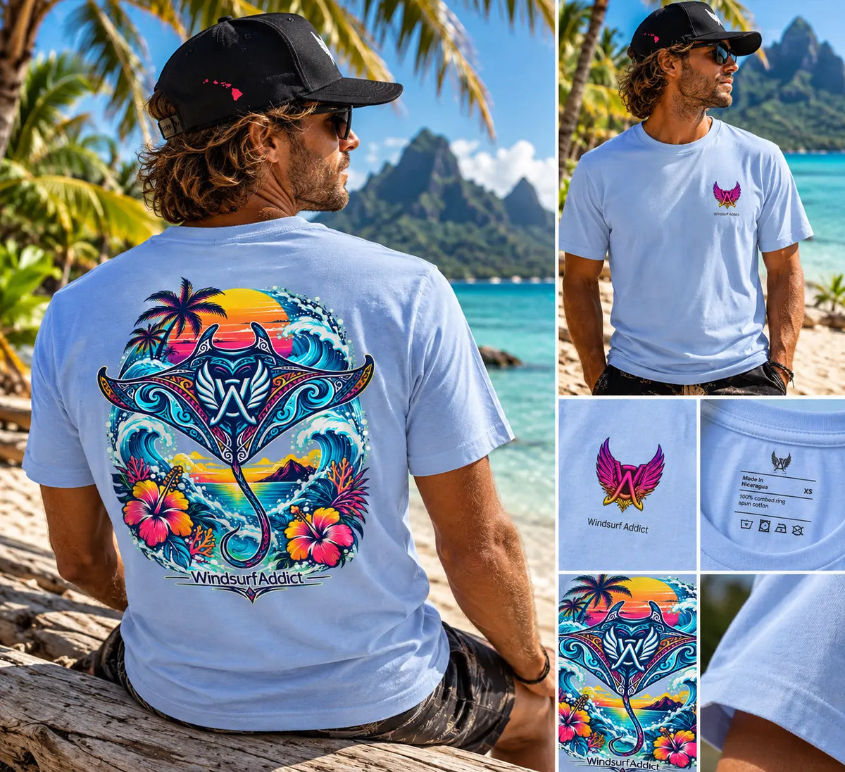 T-shirt raie manta Manta Spirit